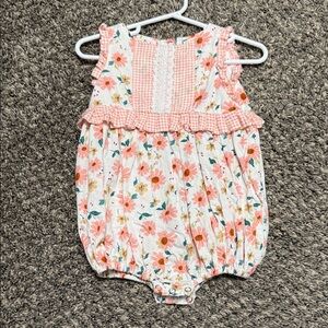 Marie Nicole 12-18 month Floral Baby Romper with Ruffle Details